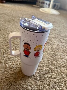 Peanuts White Travel Tumbler with Colorful Character Graphics